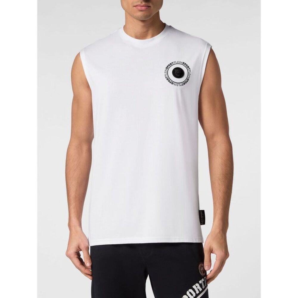 Plein Sport Men Plein Sport Jersey Sports Tank Top With Crew Neck And Logo